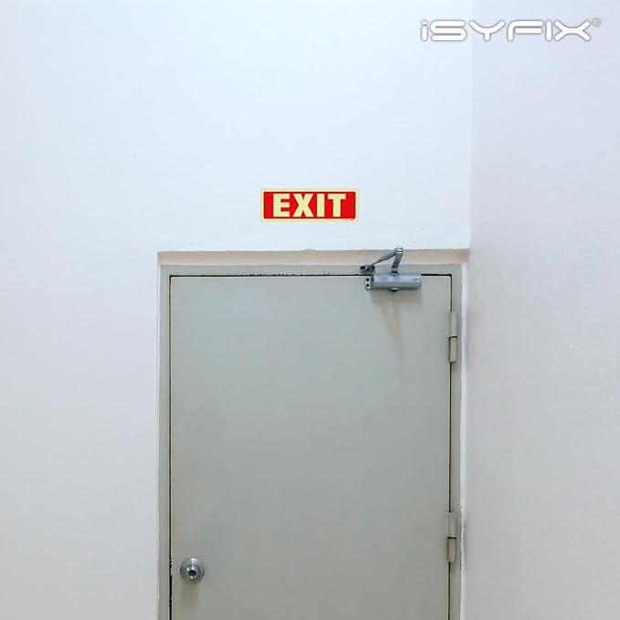 iSYFIX Exit Glow in the Dark Sign Aluminum – 12 Pack 12x4 Inch – - Image 6