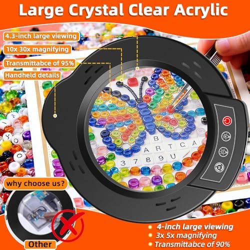 10X Magnifying Glass with Light and Stand 2-in-1 LED Lighted Desk Lamp
