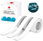 Phomemo Labels, D30/D30D Label Tape, Continuous Labels 0.59"×19.69ft | Name Labels, Print Master Labels Refills, Thermal Self-Adhesive, Black on White, Home/Office/School Use, 3-Roll