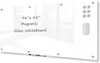 J&J worldwide Magnetic Glass Whiteboard 8' x 4' Ultra White, Large Frameless by JJworldwide