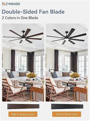 zmishibo 72" ceiling fans with lights for patio shown in use
