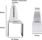 Aluminum Vertical Clamp Partition Board Acrylic Desk Divider Support Clamp - Image 5