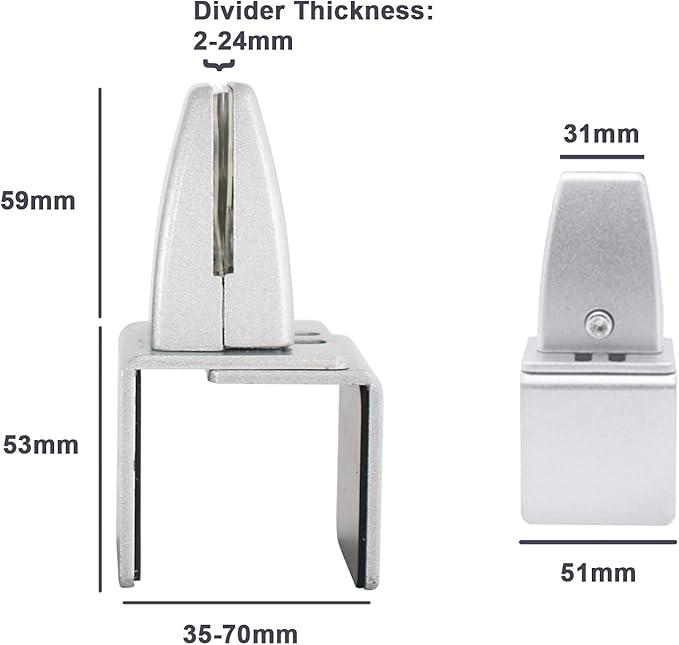 Aluminum Vertical Clamp Partition Board Acrylic Desk Divider Support Clamp - Image 5