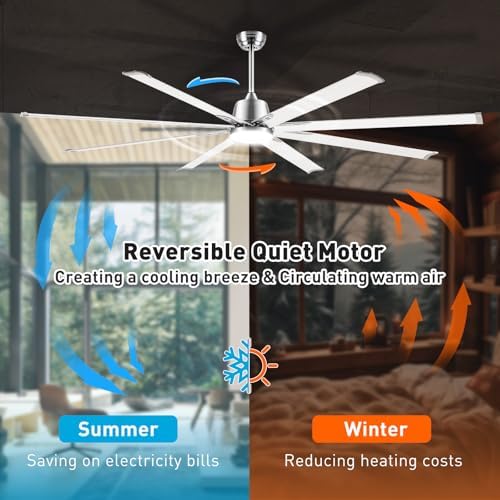 72 inch aluminum ceiling fan with lights for showing dimensions