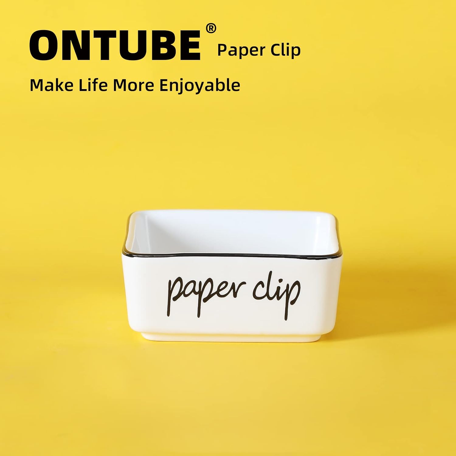 Ceramic Farmhouse Paper Clip Holders for Desk 3.3 Inch, White | Ceramic, farmhouse, 3.3in, white, paper clip holder, desk organizer, durable, easy-clean, non-slip, compact, versatile, cute