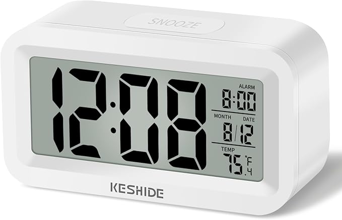KESHIDE Travel Digital Alarm Clock, Battery Operated by KESHIDE