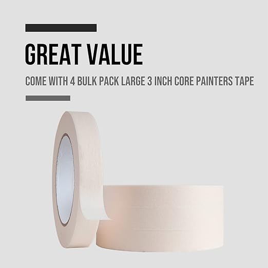 Lichamp Masking Tape 1 inch, 4 Pack General Purpose Beige White Masking Tape - Image 6
