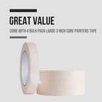 Lichamp Masking Tape 1 inch, 4 Pack General Purpose Beige White Masking Tape - Image 6