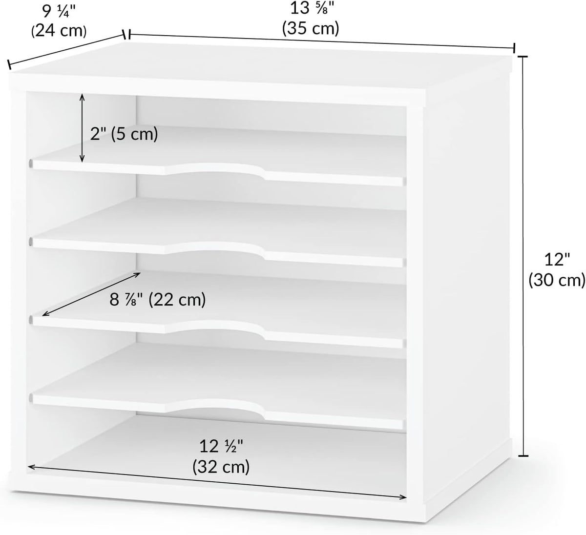 Ballucci File Organizer Paper Sorter, 5 Tier Adjustable Shelves Office Desk O...