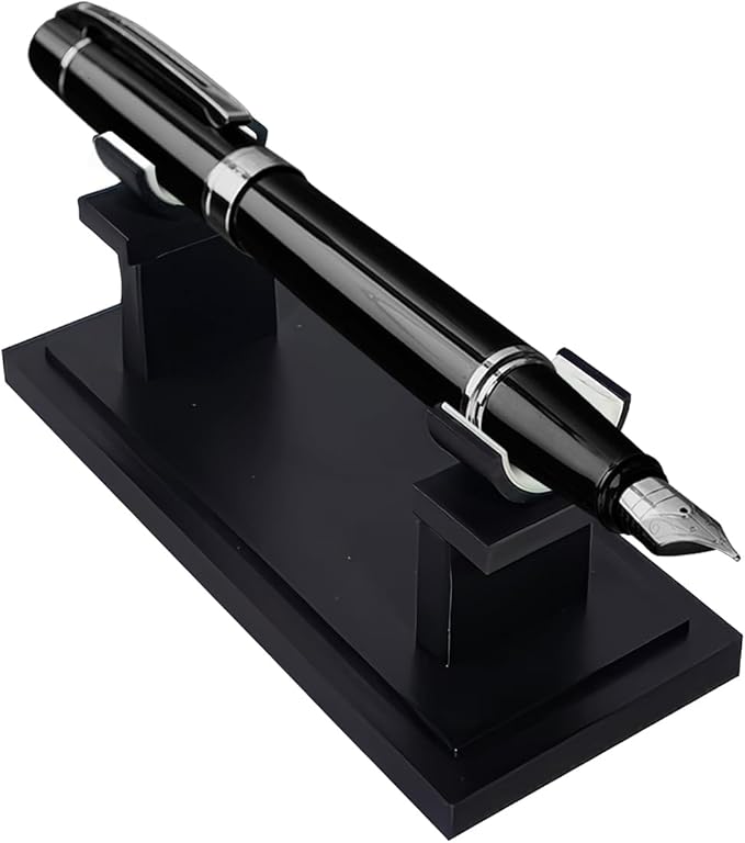 Fountain Pen Holder for Desk | Vintage Acrylic & Metal Organizer Stand | Pencil by Unknown