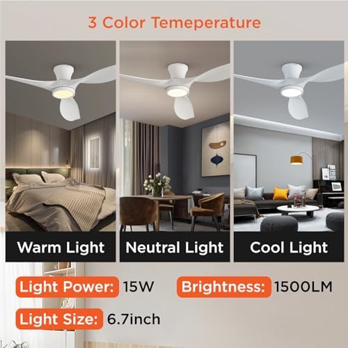 taloya 52 inch ceiling fans with lights and, side view