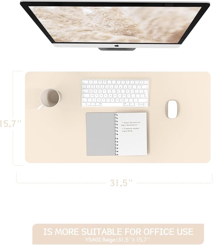 YSAGi Non-Slip Leather Desk Pad, Desk Matt - Image 2