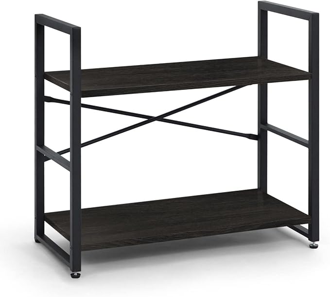 CAPHAUS 2 Tier Small Bookshelf, 24 Inch Width Free Standing Shelf, Bookcase - Image 9