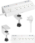 Desk Clamp Power Strip, 40W Fast Charging Station, Desktop Mount Surge Protect by Fararaka