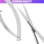 Cross Edge Spring Scissors 5 Inch straight Stainless Steel Precision Eyebrow & - Image 5