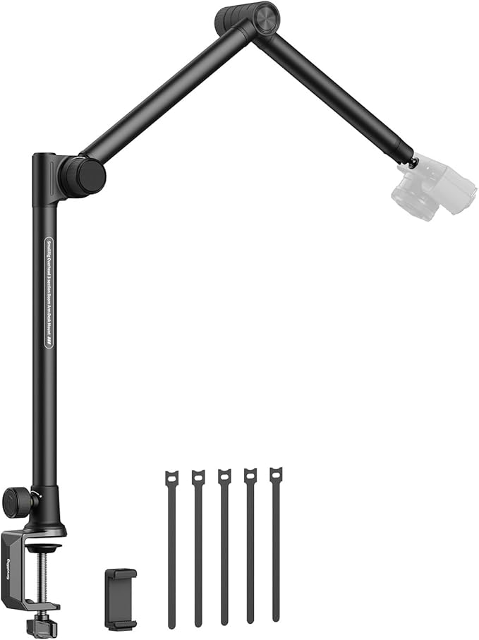 SMALLRIG Overhead 3-Section Desktop Camera Bracket, Damping Boom Arm Desk Mount by SmallRig