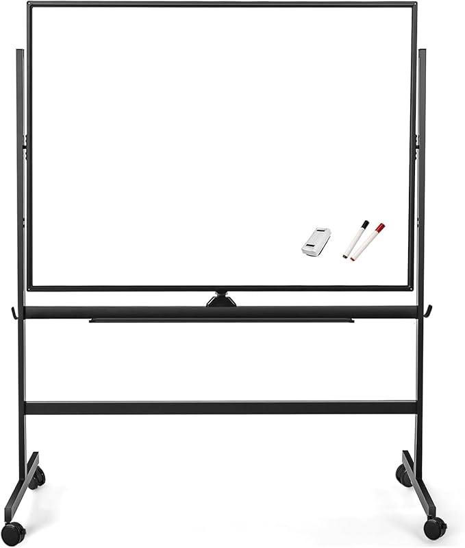BIBOC 32x48 Inches Large Mobile Dry Erase Whiteboard by BIBOCOFFIC