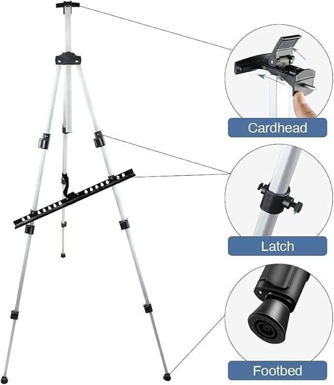 RRFTOK Art Painting Artist Easel Stand, Aluminum Metal Tripod Adjustable Easels - Image 5