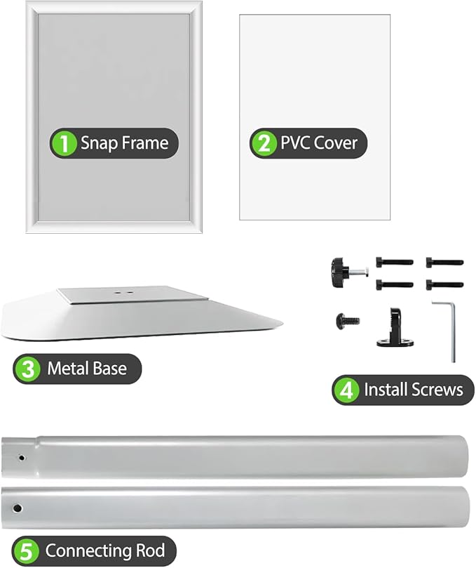 INNOVSIGN Heavy Duty Adjustable Pedestal Poster Sign Stand, 8.5x11 Aluminum - Image 7
