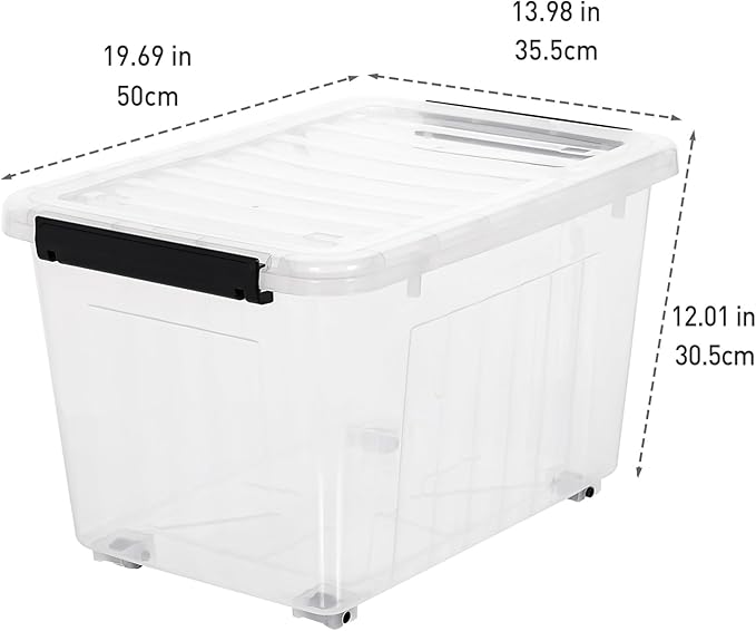 Citylife 54 QT Clear Plastic Storage Bins - Image 2