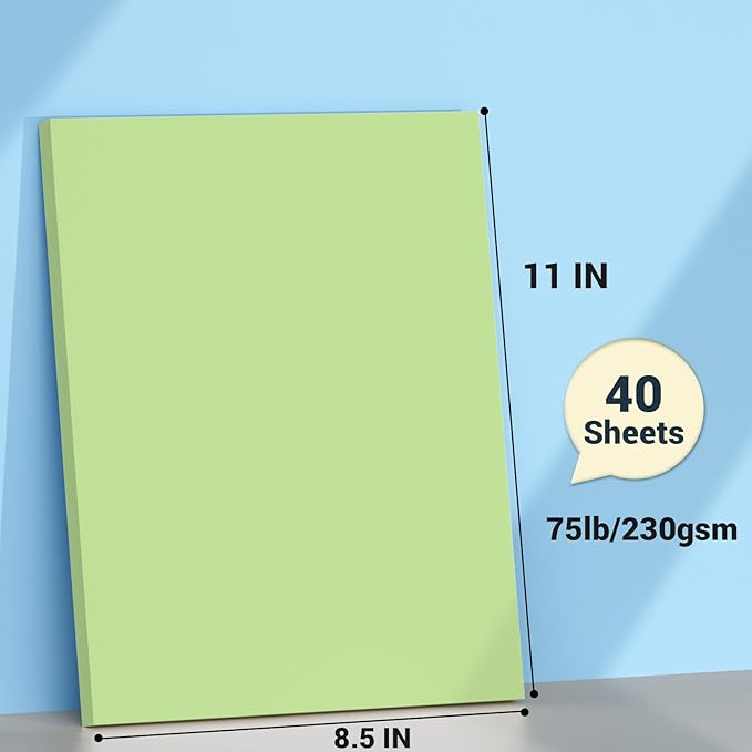 Cardstock 8.5 x 11, Thick Printer Paper 75 lb/200 gsm, 40 Sheets Card Stock - Image 2