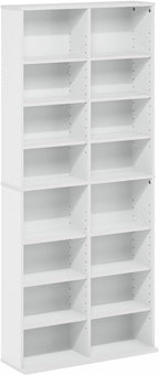 Furinno Jaya DVD Shelf, 16-Shelf Wide CD Rack, Media Shelf - Image 5