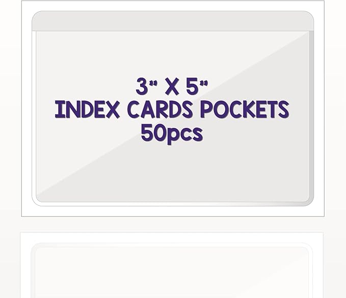 Clear Adhesive 3" x 5" Index Card Pockets by IMAGAME