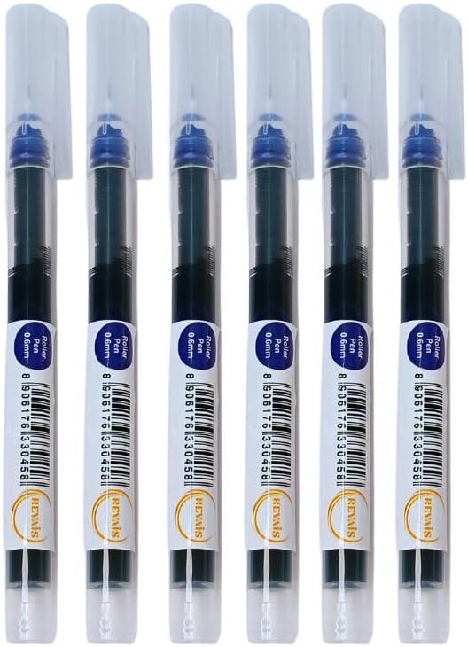 REVAIS Blue Gel Pens Pack of 6 | 0.6mm Smooth Writing Rollerball Pen | Premium - Image 9