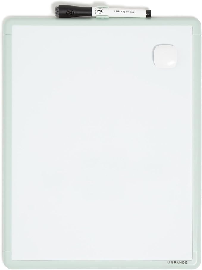 U Brands Contempo Magnetic Dry Erase Board White Board, Sage Green Modern Frame by UBrands