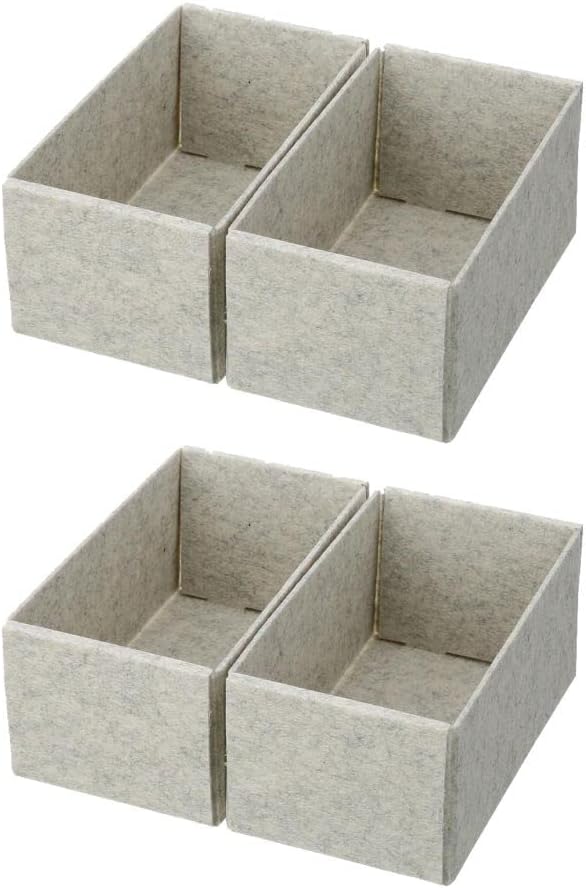 YBM HOME Clothes Drawer Organizer - Set of 2 Drawer Organizers for Bra, Underwear, Lingerie, Socks, Ties ETC - Foldable, Easy Assemble, Breathable Organizer Bins for Bedroom and Closet, 1251-4