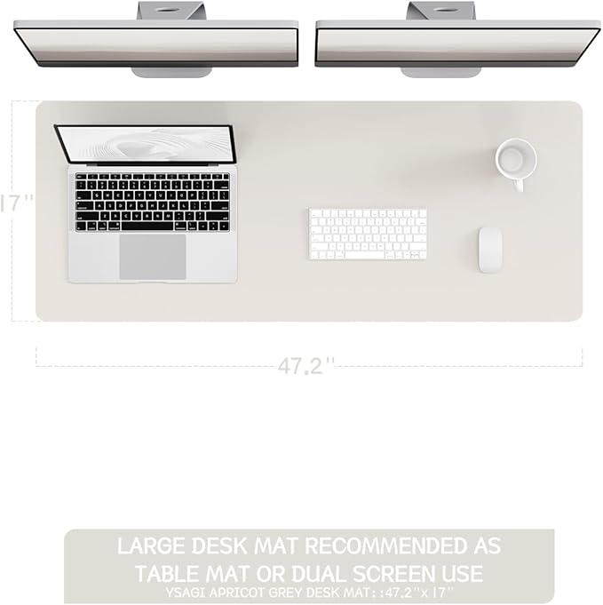YSAGi Non-Slip Leather Desk Pad Long Size, Waterproof Laptop Computer Desk - Image 2
