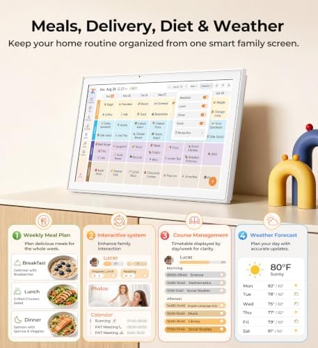 Magnetic Mount Smart Digital Calendar 15.6 Inch for Fridge, White