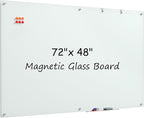 MaxGear Glass Whiteboard, Tempered Magnetic Dry Erase Board 72 x 48 Inch by MaxGear