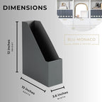 BLU MONACO | Set of 6 Foldable Grey Magazine File Holders - Image 7