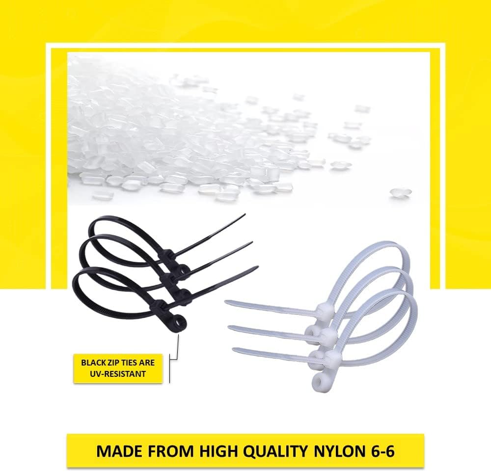 Kable Kontrol Screw Hole Zip Ties 14 Inch 5000 Pcs Natural White 50lbs Test