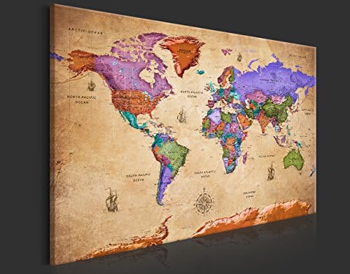 artgeist - Cork Board World Map, Travel Map Pin Board, Office 35x24 Inch