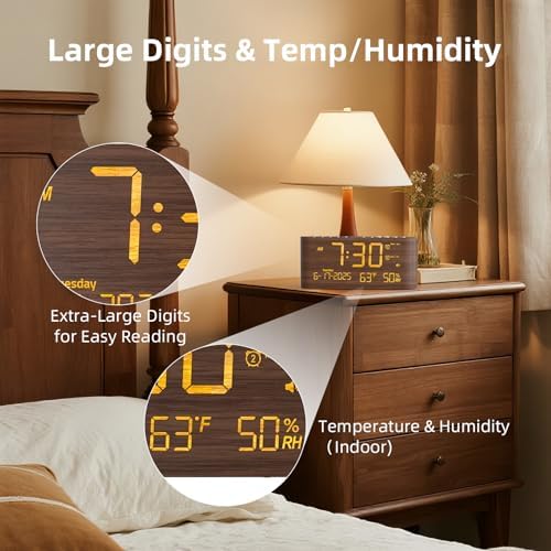 raynic digital alarm clock, 8.7" large led display, package contents