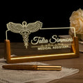 Desk Name Plate Personalized, Custom Office Light Up Name Plate by Ueedklaayy