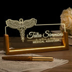 Desk Name Plate Personalized, Custom Office Light Up Name Plate by Ueedklaayy