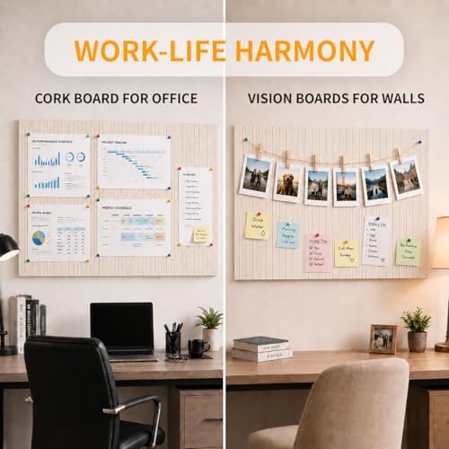 48" x 36" Large Felt Bulletin Board Tiles 12 Pack Corkboard Oatmeal