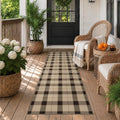 jtj easy jute 2x6 outdoor runner rug, black, main product view