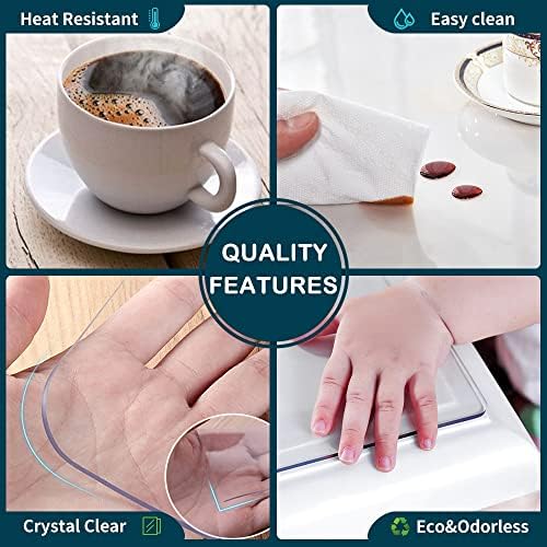 XL PVC Clear Desk Blotter Mat Protector Plastic Table Cover Mat Extra Large O...