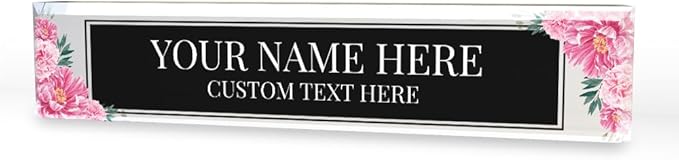Signs ByLITA Floral Pattern Customized Nameplate | Midnight Bloom Personalized by SignsByLITA