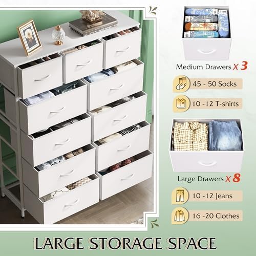 WLIVE Tall Dresser for Bedroom, Fabric Dressers Storage Tower, Dresser & Chest - Image 5