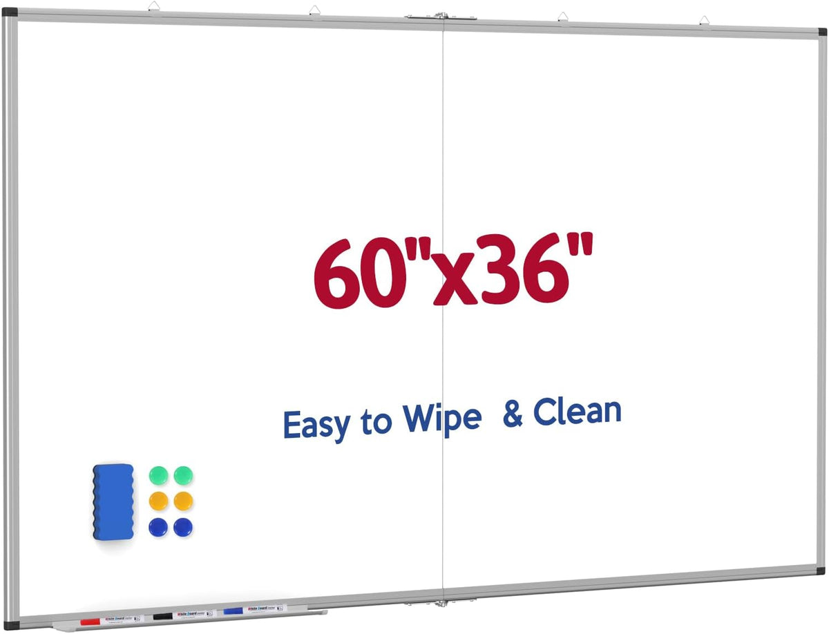 60x36 Large Whiteboard for Wall, Magnetic Dry Erase Board for Office