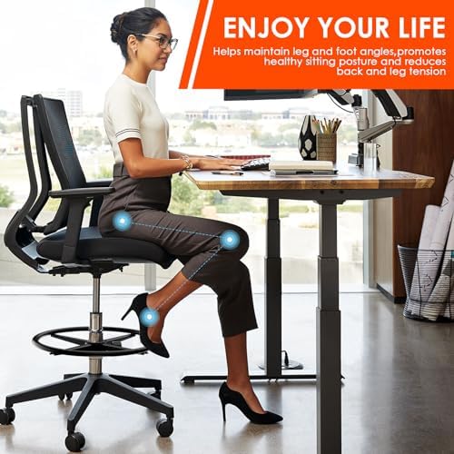 18" Foot Rest Ring for Drafting Stool & Office Chair, Chrome Steel