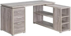 Pemberly Row L Shape Corner Storage Desk in Grey Driftwood, Letter/Legal File by PEMBERLYROW