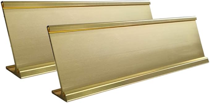 2" x 10" Aluminum Desk Name Plate Holder, Office Business Desk Sign Holder by Unknown