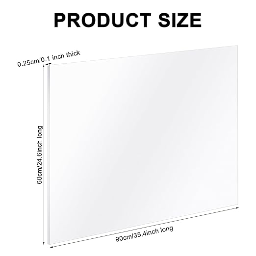 Roowest 3 Pcs 24'' x 36'', 1/8 Inch Thick Clear Acrylic Sheet Panels - Image 2