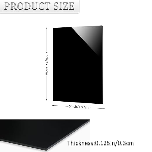4 Pieces Black Acrylic Sheet, 5 x 7 Inch 1/8 Inch Thick, Home Decor, Display - Image 2